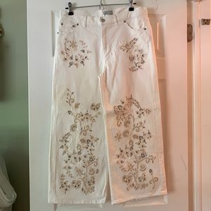 Zara Beaded White Pants